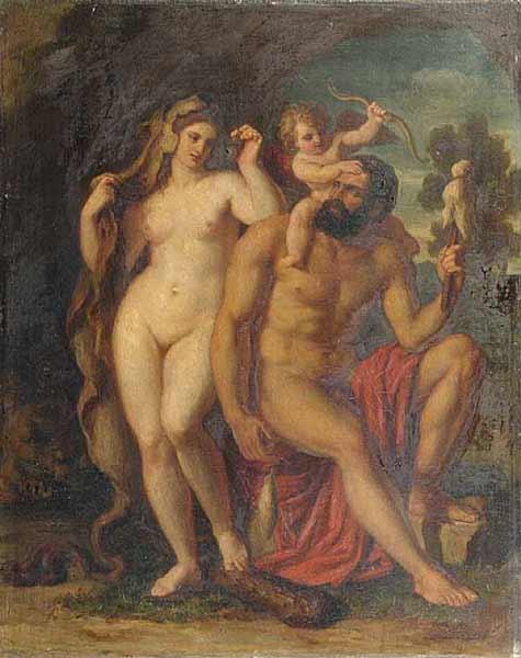 Carl Rahl Hercules and Omphale oil painting image
